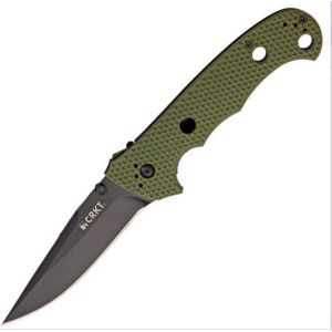 Columbia River Knife & Tool Hammond Cruiser Folding Knife with Black Blade and OD Green Zytel Handles